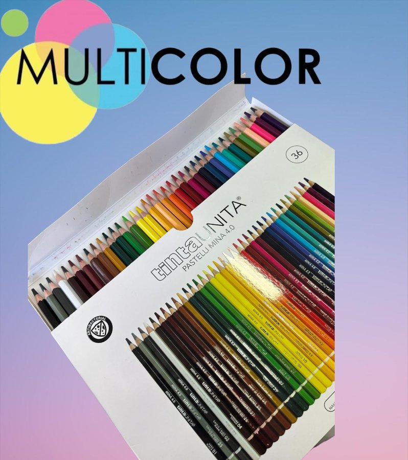 PASTELLI TINTA UNITA MINA 4.0 36 PZ – Multicolor Colorificio & Cartoleria